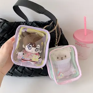 Bibimcat - Bunni PVC Pouch Doll 10 CM / Transparant Mini Bag untuk Boneka Anime Kpop Figure