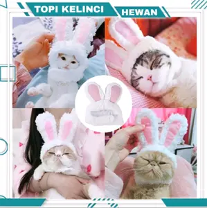 Topi Bando Telinga Kelinci untuk Kucing Anjing Cat Dog Costum Bando Rabbit