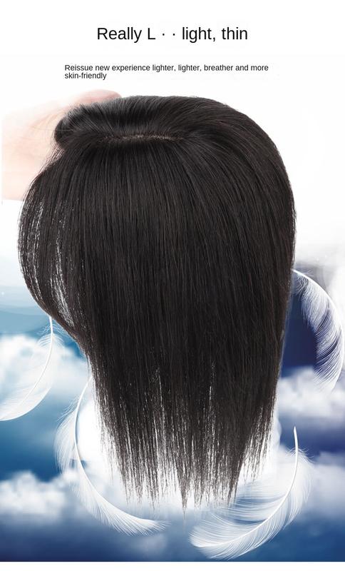 Product Introduction of 8*12 13*13 100% Human Hair Piece Black And Mocha Brown Hair Topper Hair Replacement Cover White Hair Breathable And Lightweight Wig Increase Hair Volume For Woman 4