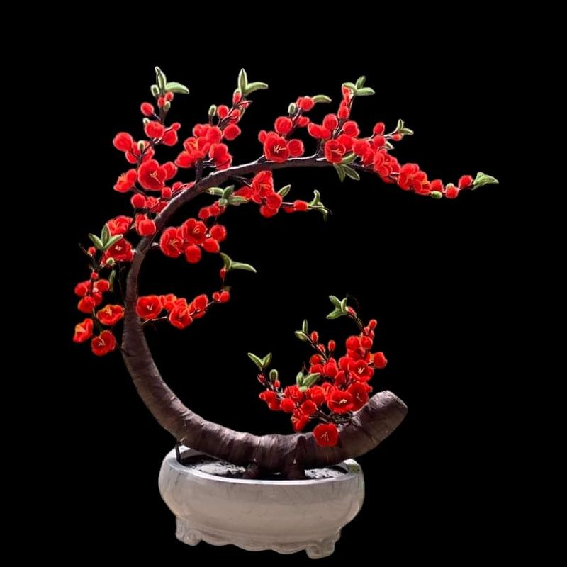 Thân Cây Đào Cây Mai Bonsai Trang Trí Tết Gốc Cây Bonsai Giả Không Kèm Hoa Tạo Dáng Uốn Cong Tầng Dễ Dàng Lên Hoa