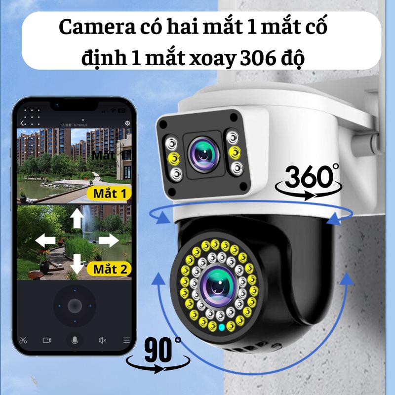 Product Introduction of camera yoosee 2 mắt ngoài trời quay quét 360 độ hỗ trợ đàm thoại hai chiếu chống nước IP67 camera hai mắt yoosee có màu vào ban đêm 13