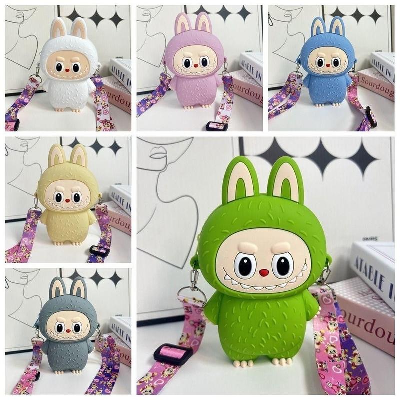 Túi đeo chéo Labubububu silicon hình búp bê Labubububu cho bé trai bé gái