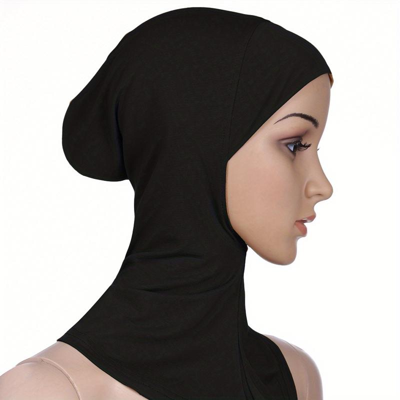 High Elastic Solid Color Muslim Full Cover Hijab Cap Islamic Underscarf Neck Head Bonnet Hat 5