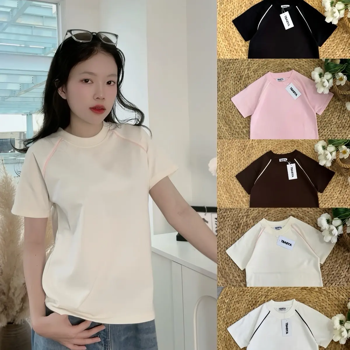 (Sale Mở Bán) BABYTEE VIỀN TAY PHỐI MÀU FORM SUÔNG - 250GSM FULL COTTON CHÍNH PHẨM BỀN MÀU KHÔNG XÙ LÔNG