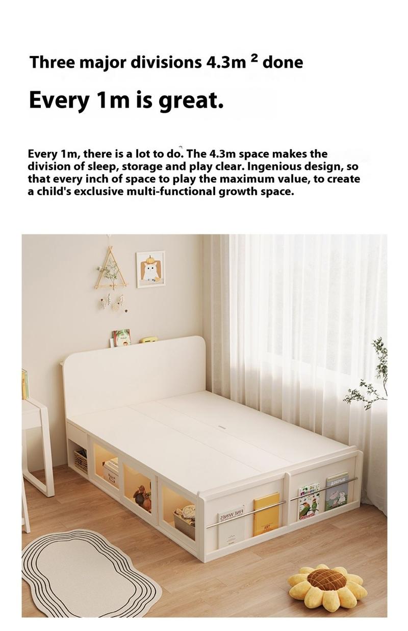 Product Introduction of [Pre-order]Children's small-sized bedroom one meter two children's storage high box bed, milk oil wind single bed 9