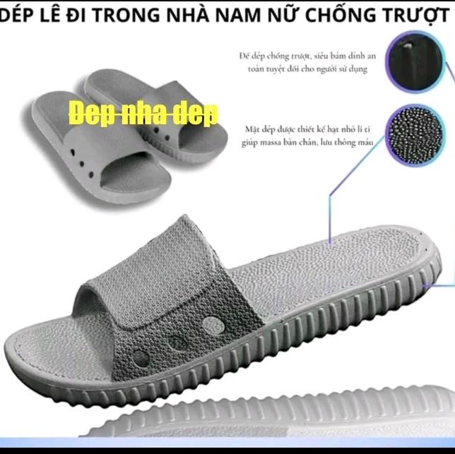 (tăng 1 size)Dép đi trong nhà đa màu sắc , đúc cao su non nguyên khối êm , đế thiết kế chống trơn trượt Slipper Nữ Dép Lê 0