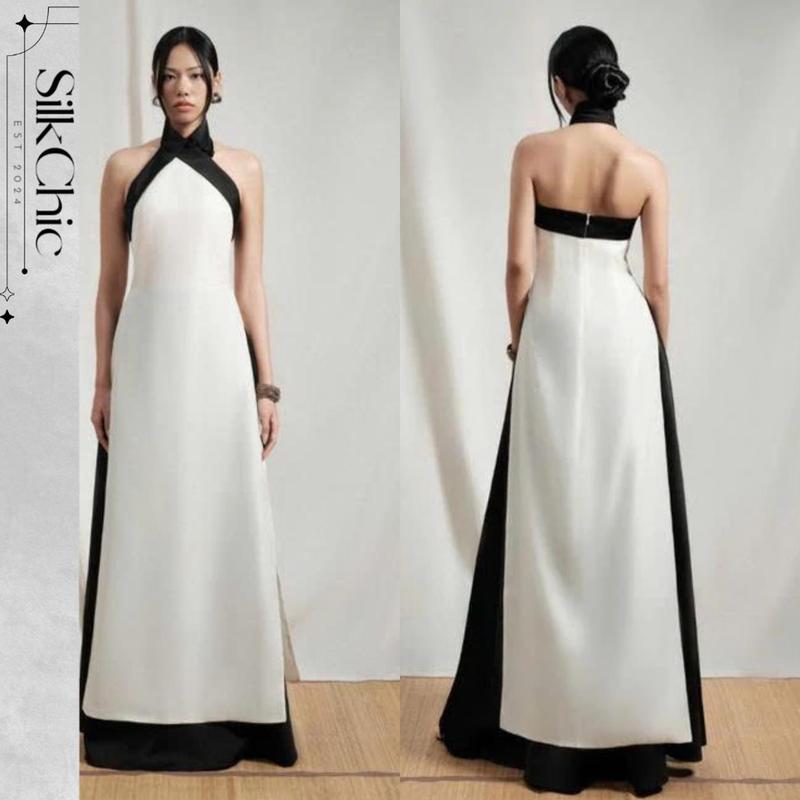 Set Áo Yếm Tứ Thân Áo Dài Kèm Chân Váy SC2026 Thanh Lịch, Gợi Cảm, Đậm Chất Truyền Thống Pha Hiện Đại