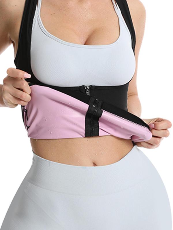 Women's 1 Piece Solid Zipper Compression Shapewear Top, Minimalist Comfort Womenswear Activewear, Racerback Design Body Shaper for Women, Fashion Basic Ladies Shaperwear for Indoor Outdoor Sports 8
