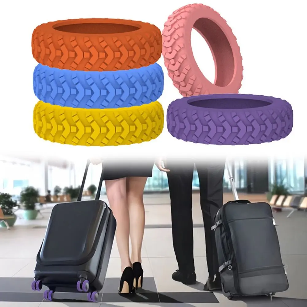 8PCS/Set Portable Silicone Travel Luggage Caster Shoes with Silent Sound Suitcase Parts Axles Suitcase Wheels Protection Cover Reduce Noise Reduce Wheel Wear Trolley Box Casters Cover Luggage