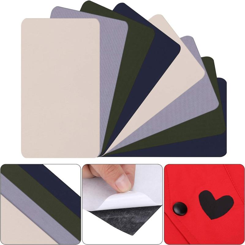8Sheets Self Adhesive Patches 20*10cm Clothing Patches Army Green Dark Gray Tent Patch Kit White Twill Basement Patch for Clothes 7