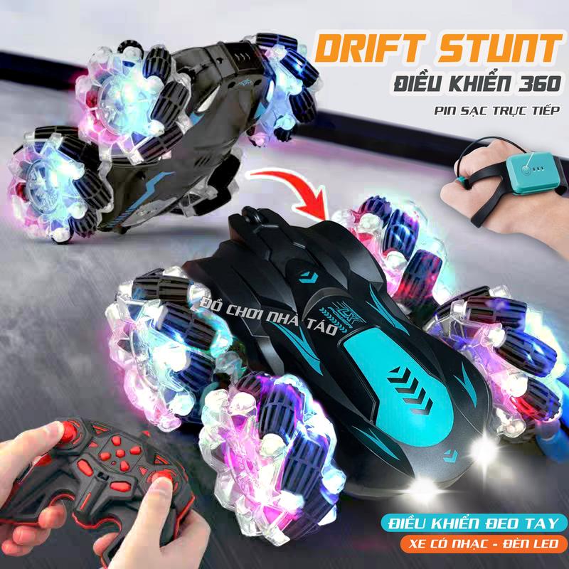 Xe địa hình Drift điều khiển từ xa  có điều khiển đeo tay  Stunt Car sử dụng pin sạc sạc trực tiếp có âm thanh đèn led 2 điều khiển. Đồ Chơi Ô Tô Toy 