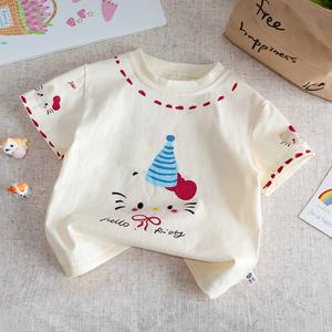 Áo Thun ngắn Tay Cho Bé Gái, Trang Phục Mùa Hè Cho Trẻ Em, Hàng Mới Về 2025, Sành Điệu Và Đẹp Mắt, Siêu Dễ Thương, Áo Phông Cơ Sở Hoạt Hình, Cho Bé Gái set  jean  begai