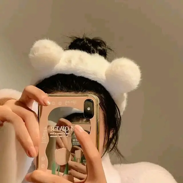 Bando Pompom Bando Bulu Korea Bando telinga Beruang Bahan Halus Lembut Aksesoris Headbands 1