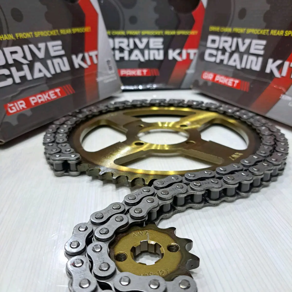 GEAR PAKET/SET XWZ GIR SET UNTUK SEMUA MOTOR GEAR DPN/BLK+RANTAI