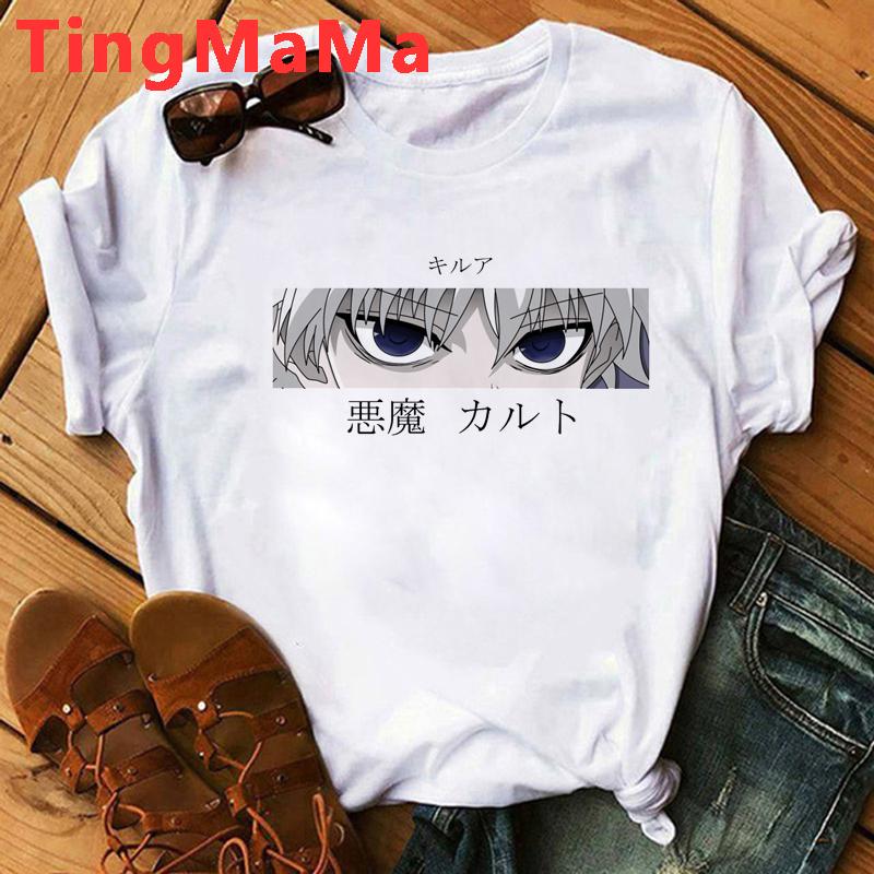 [COD]Áo phông anime Nhật Bản Hunter X Hunter dành cho nam giới, phim hoạt hình Kawaii, Gothic, Killua, Graphic Tees, Manga, Harajuku , áo phông unisex 2