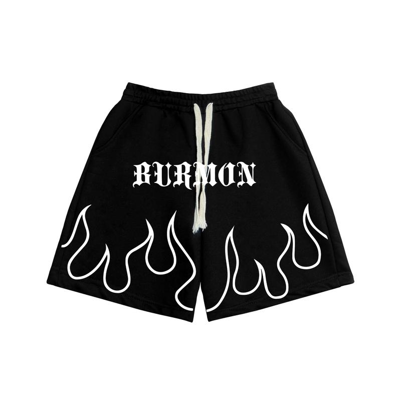 Quần shorts nam nữ The Xide quần đùi in hình FIRE form rộng chất cotton 2 chiều định lượng 250gr co giãn