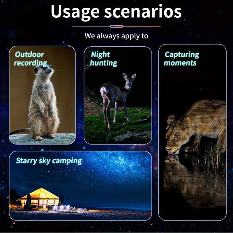 1080P Binocular Infrared Night-Vision Device, 5X Binocular Day Night Use Photo Video Taking Digital Zoom for Hunting Boating 5