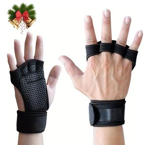 重量トレーニンググローブ、滑り止め付き筋トレグローブ（1ペア）、男女兼用スポーツグローブ
