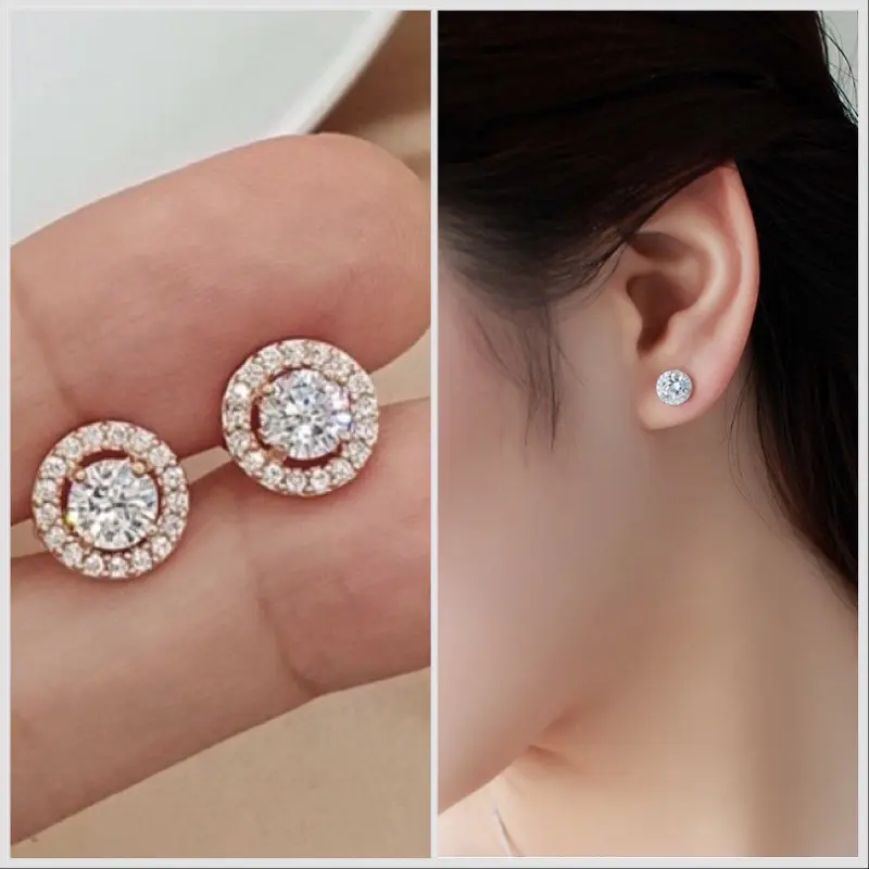 Anting Tusuk Permata Lapis Emas Perhiasan Wanita .