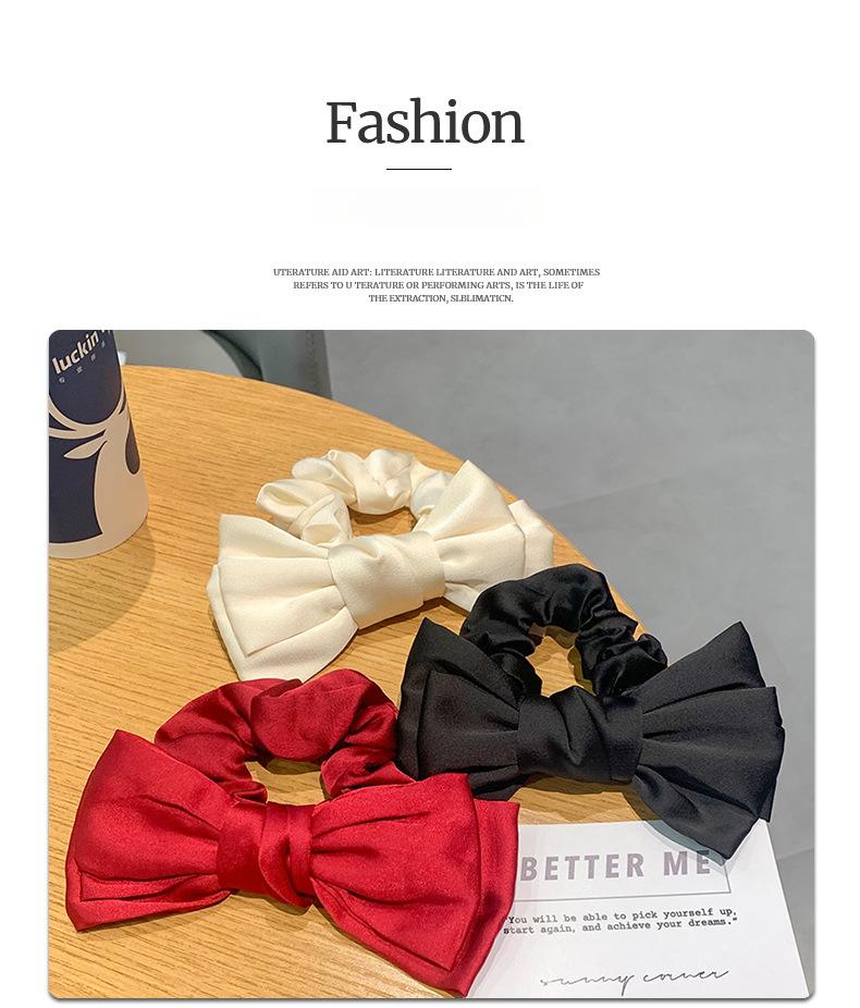 Product Introduction of Minimalist Bowknot Hair Ring High Elasticity Does Not Hurt Hair Low-Key Elegant Hair Accessories Suitable for Office Dating 0