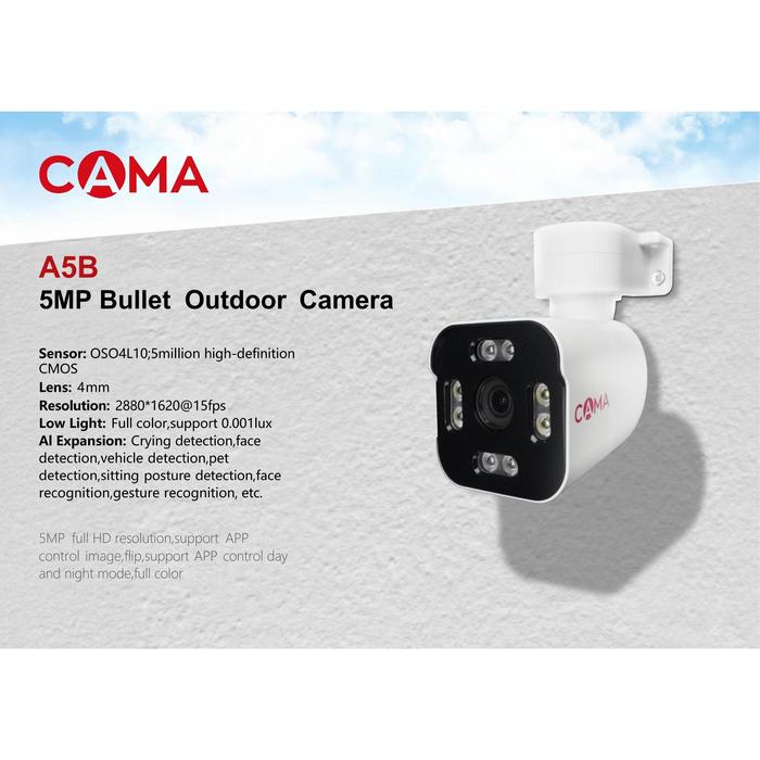 Jual CAMA A5B Kamera CCTV Outdoor 5MP – Full Color Night Vision, AI ...