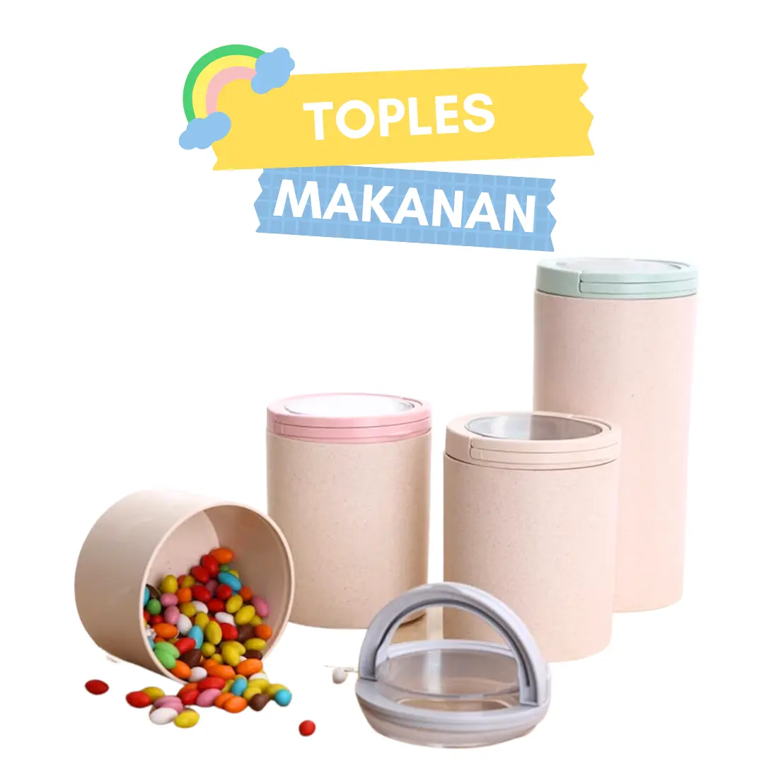 RUMAUMA Toples Penyimpanan Kedap Udara - L | Bamboo Fiber Food Storage