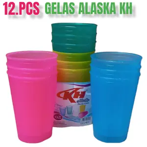 gelas minum plastik alaska merk kh