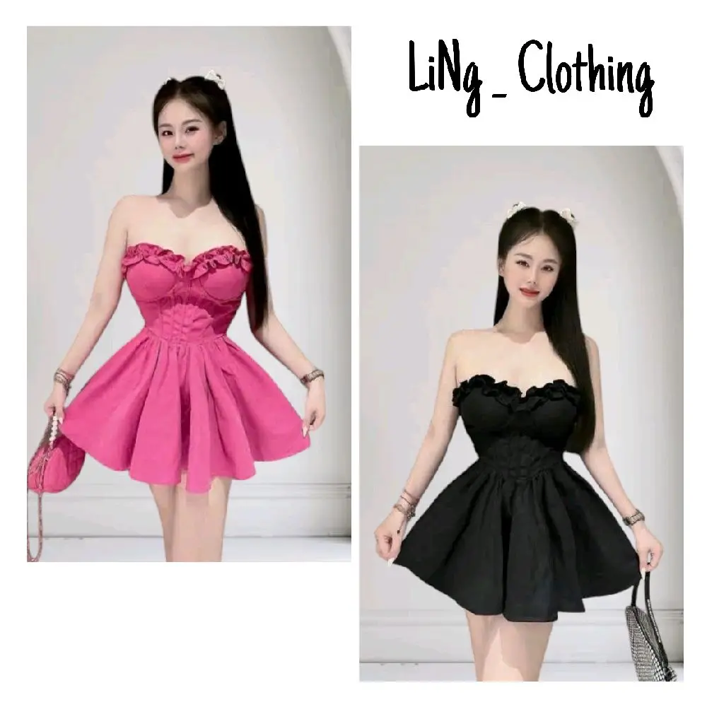 Set Nữ đầm ống cúp xoè kate quần đùi bèo