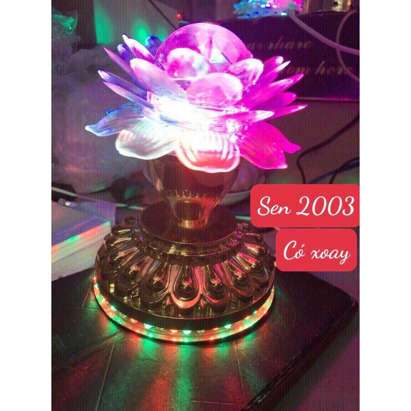ĐÈN HOA SEN XOAY 360 ĐỘ 7 MÀU CAO 12CM, 15CM, 25CM SIÊU SÁNG, SIÊU ĐẸP (GIÁ 1 CẶP) den bantho 4