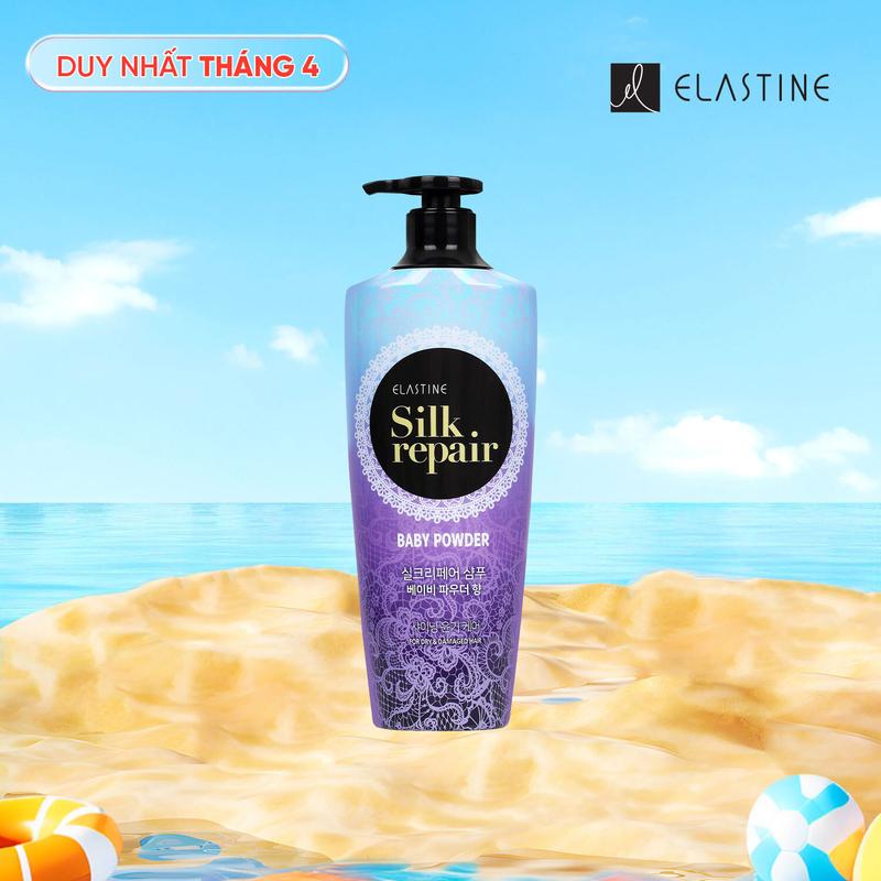 [Elastine  Official] Dầu gội chăm sóc và nuôi dưỡng tóc Elastine Silk Repair - Hương Phấn Em Bé 550ml