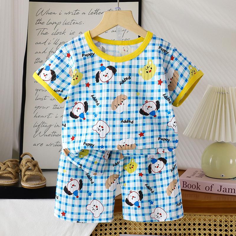 Bộ Đồ Ngắn Tay Cho Trẻ Em, Quần Áo Cotton Mùa Hè Cho Bé Gái, Bộ Hai Mảnh, Phong Cách Hàn Quốc, Cho Bé Trai Và Trẻ Em, Áo Phông thun lạnh petit  bộ đồ nam cho bé trai 3
