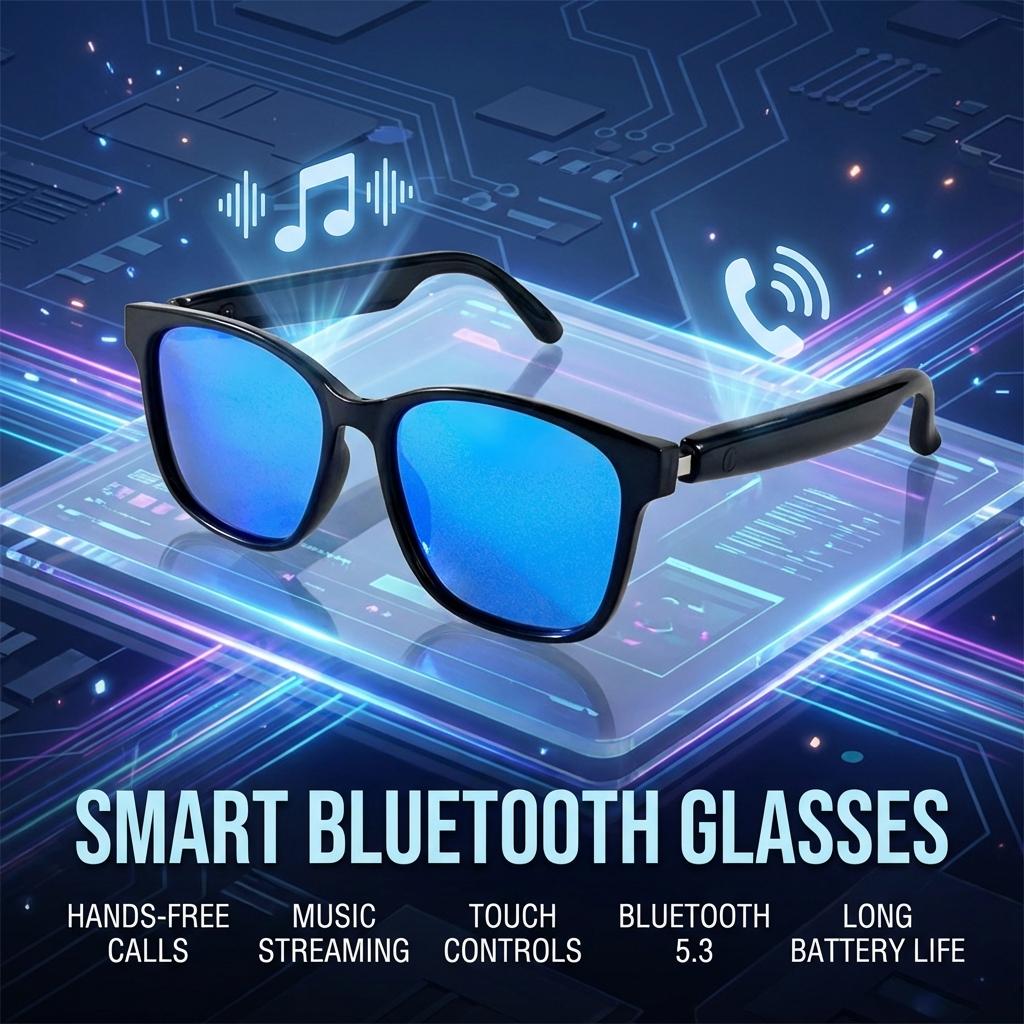 New Smart Glasses Bluetooth Make Receive Call Music Camera Noise Reduction UV 400 Anti Blue Light Glasses TWS Men Women Gifts