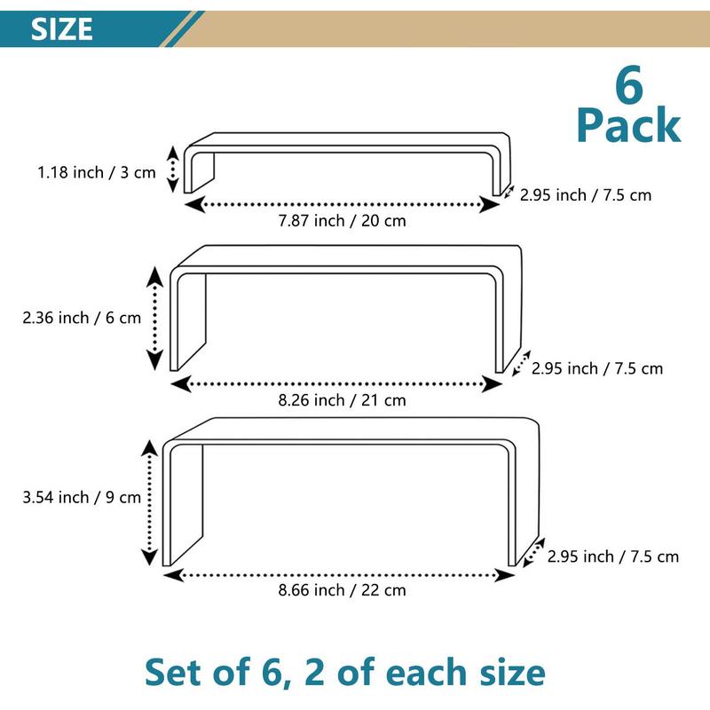 Product Introduction of Acrylic Display Rack, Assorted Size Clear Desktop Display Rack for Jewelry, Toy, Cupcake, Collectibles and Ornaments, Home Organizer, Shelf, Storage 12
