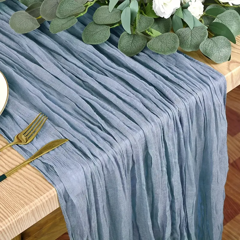 1 Piece Crinkle Table Runner, Gauze Tablecloth, Gauze Tablecloth, Bohemian Country Decoration, Wedding Reception Decoration, Bridal Shower, Holiday Party wedding  centerpieces 7
