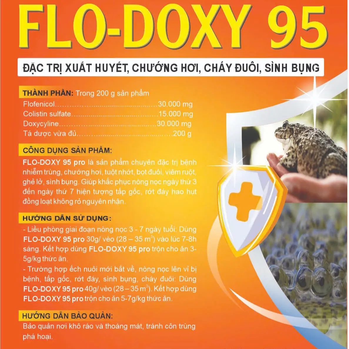 ￼FLODOXY 95- Chuyên dùng cho nòng nọc và ếch giống nuo ica bosukid đạm