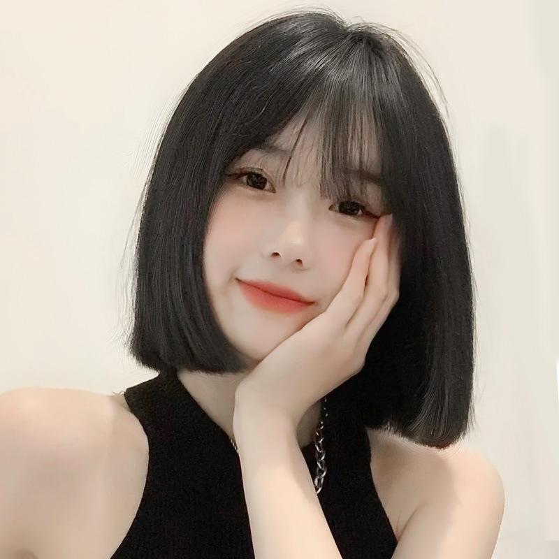 Wig Women's Short Artificial Human Hair New Anti-Aging Fashion Natural Bobhaircut Long Hair Full-Head Wig 0