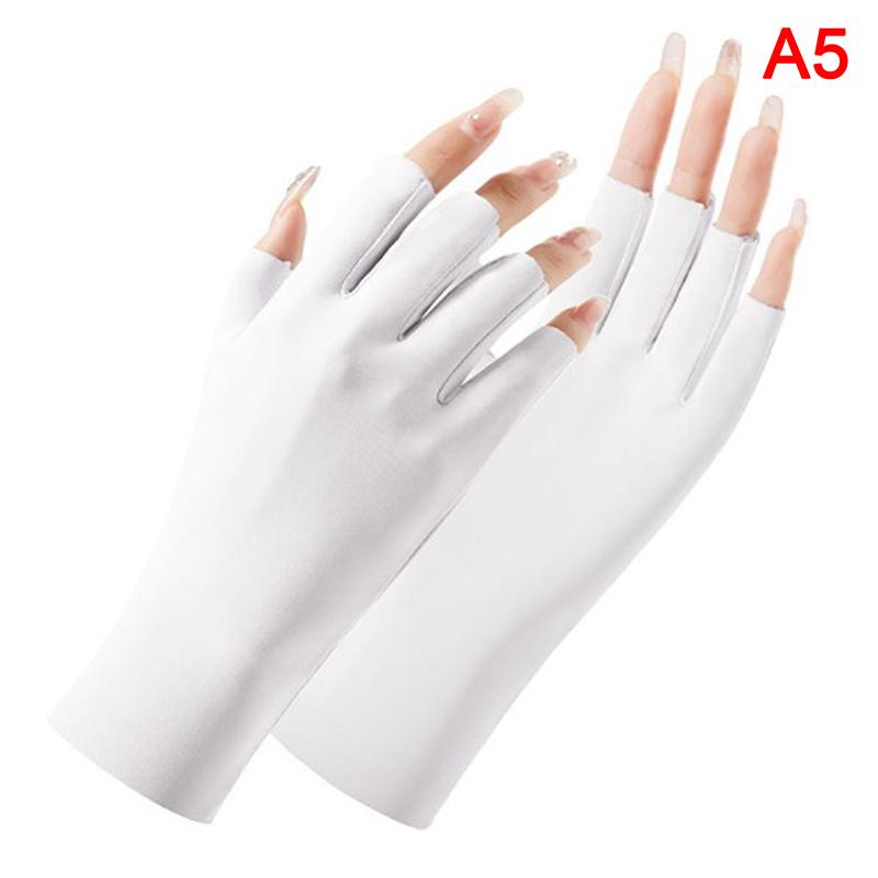 Product Introduction of Summer Ice Silk Half Fingers Gloves Women Breathable Thin Fingerless Gloves Outdoor Riding Driving Gloves Sunscreen Mittens 26