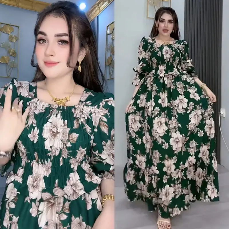 Gamis Wanita Widahliya Katun Rayon Glf Baju Casual 0