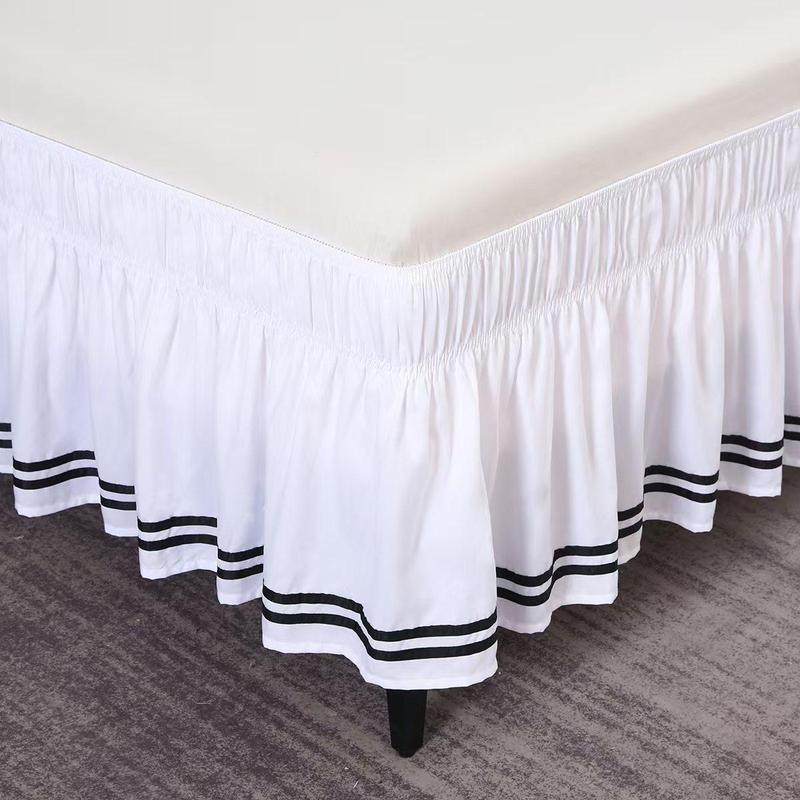 Product Introduction of Solid Color Bed Skirt, 1 Count Adjustable Elastic Bed Skirt, Soft Comfortable Bedding for Bedroom, Hotel Bedding Decoration 5