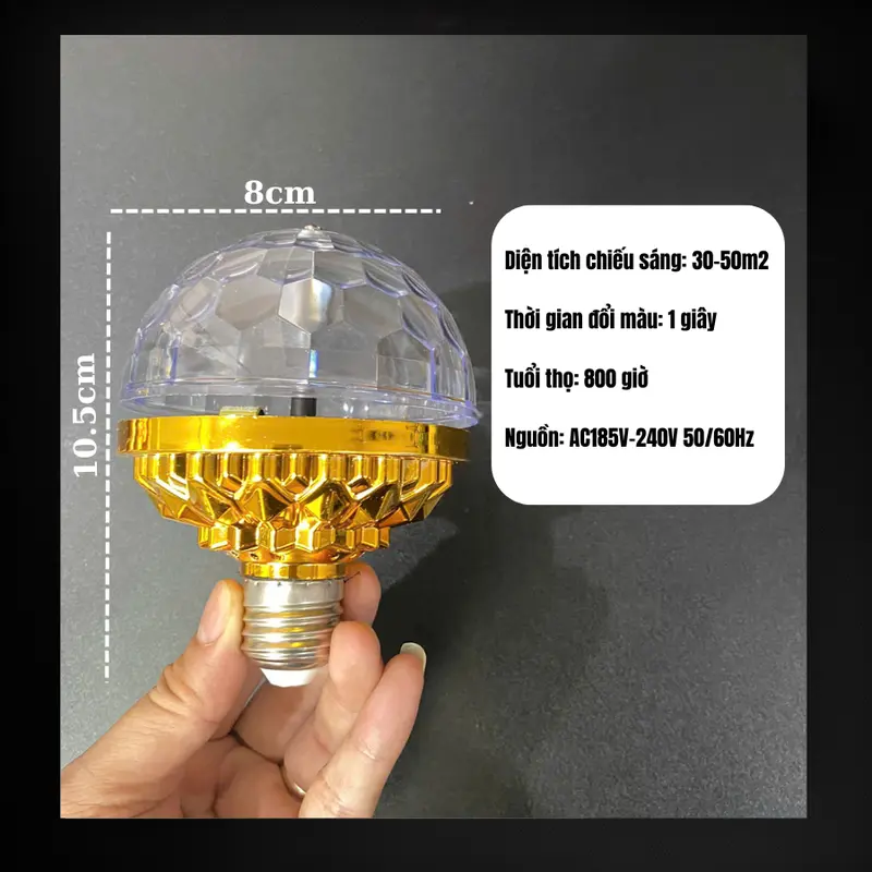 [TẶNG ĐUI CẮM E27] Bóng đèn xoay hiệu ứng màu sắc siêu đẹp mắt - phù hợp mọi không gian 4