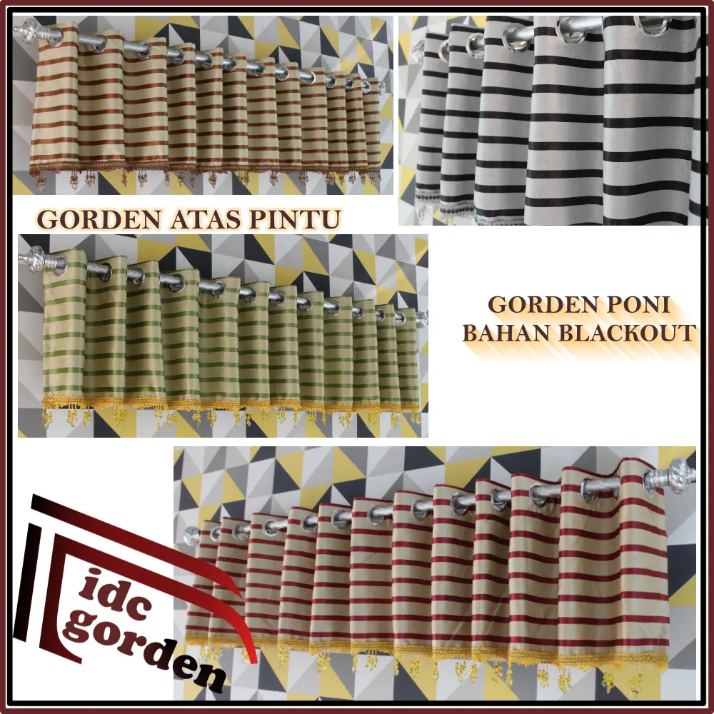 gorden atas pintu/poni gorden bahan blackout