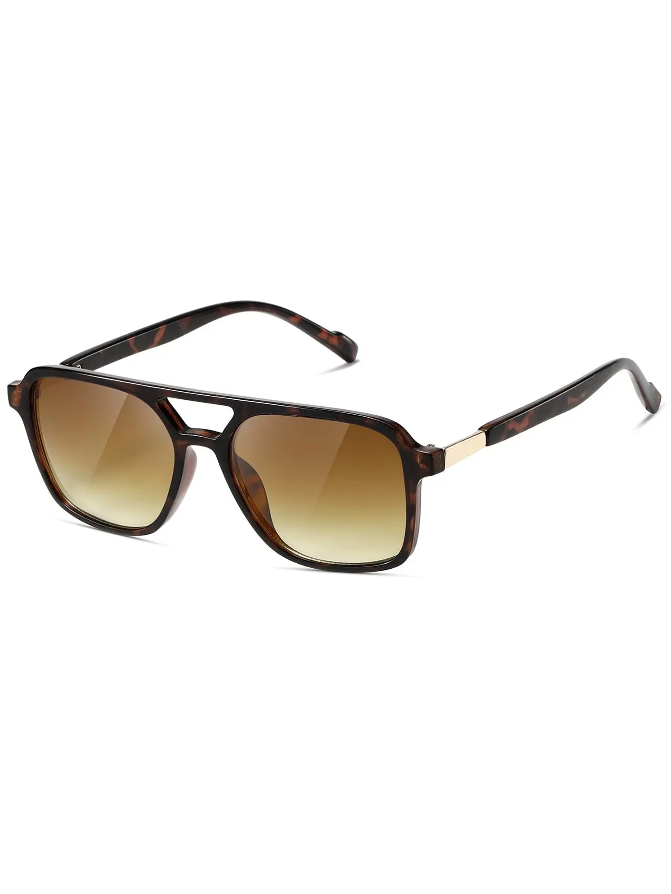 Unisex Double Bridge Sunglasses Plain Color Tinted Lenses Sunglasses (1 Pair), Trendy Casual Sunglasses for Everyday Use, Fashion Accessories for Outdoor Activities