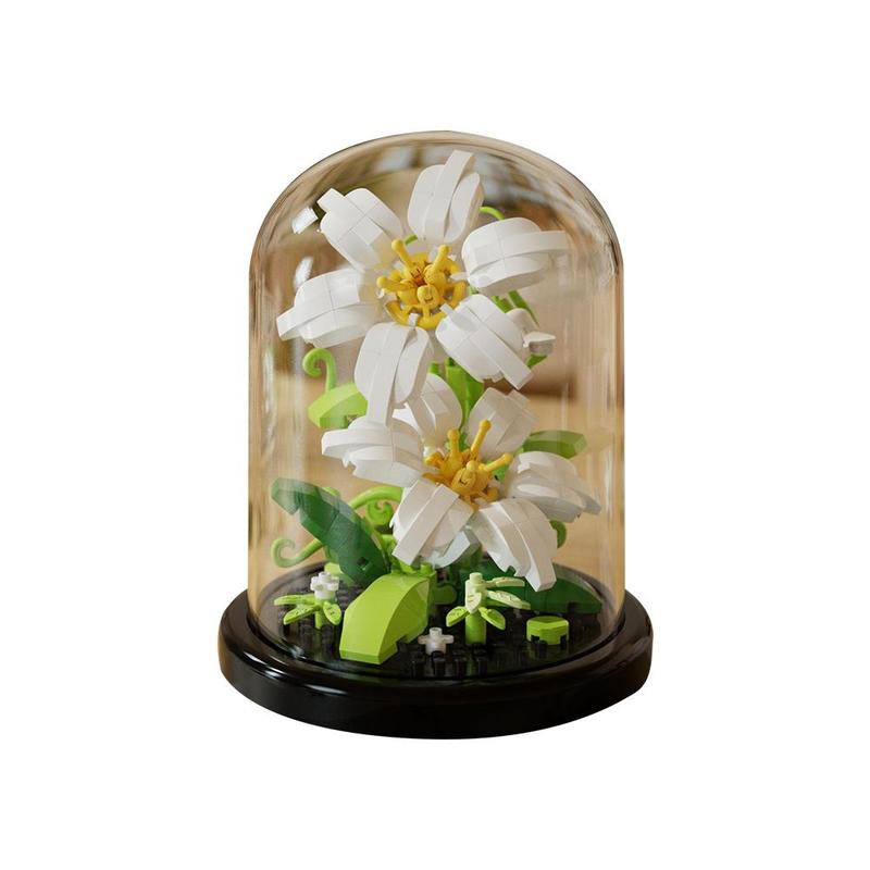 Product Introduction of 1 Set Plastic Building Blocks Flower Box Immortal Flowers Blocks Assembly Simulated Compatible F1N6 22