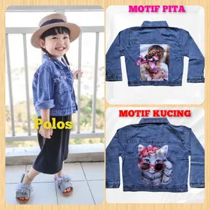 JAKET JEANS ANAK VIRAL MOTIF GAMBAR 3D USIA 1 - 10 TAHUN