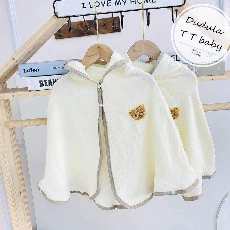 ÁO CHOÀNG NẮNG XÔ MUSLIN ĐÍNH GẤU XÙ -WOOYI 7