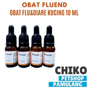 FLUEND Obat Flu Diare Cacing Kucing Ampuh Mengatasi Sakit Hewan 10 ml