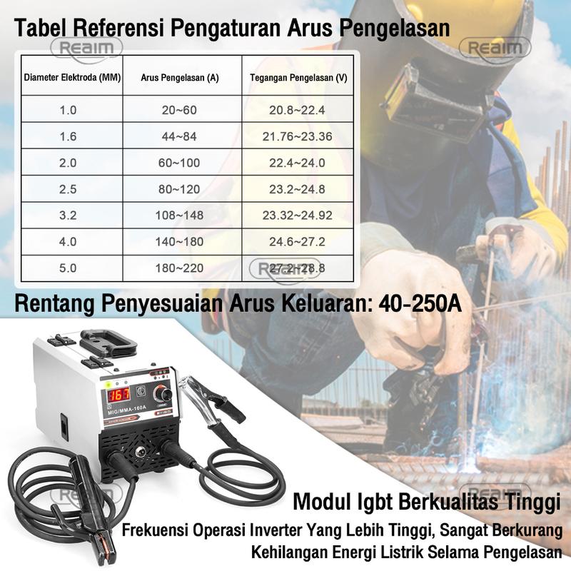 Reaim Mesin Las Mig 450 Watt Las Listrik Welding Machine Mesin Travo Las Listrik Inventer Model: MIG-250 2