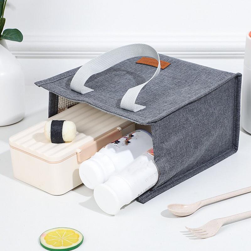 Product Introduction of Durable Lunch Bag, 1/4pcs/set Reusable Lunch Box Bag with Handle, Insulated Lunch Bag, Food Storage Compact Bag for Work, School & Outdoor 3