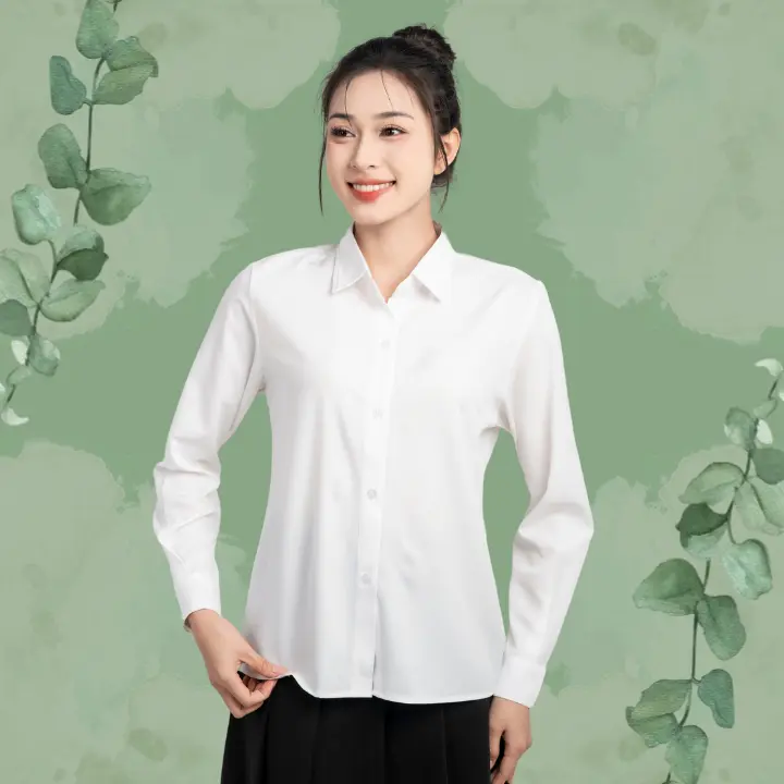 Áo Sơ Mi Công Sở Dài Tay Sang Trọng, Áo Sơ Mi Nữ Đẹp VPKT2