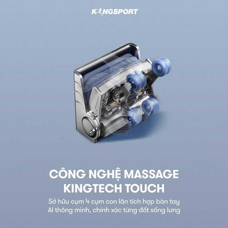 Ghế massage KINGSPORT G83 hệ thống con lăn hiện đại, con lăn lòng bàn chân 3 cấp độ, nhiệt hồng ngoại kép 2